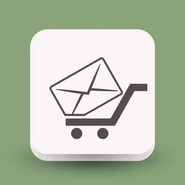 Envelope in shopping cart — Stock Vector