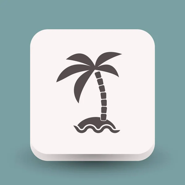 Pictograph van eiland met palm — Stockvector