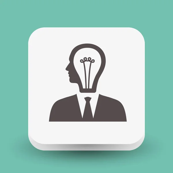 Bulb and head icon — Stock Vector