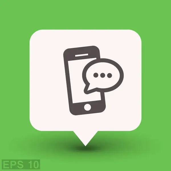 Pictograph van bericht of chat op smartphone — Stockvector