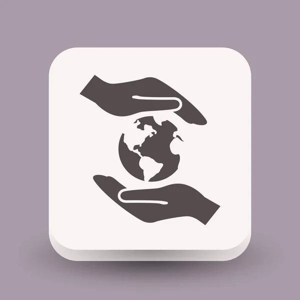 Globe in hands icon — Stock Vector