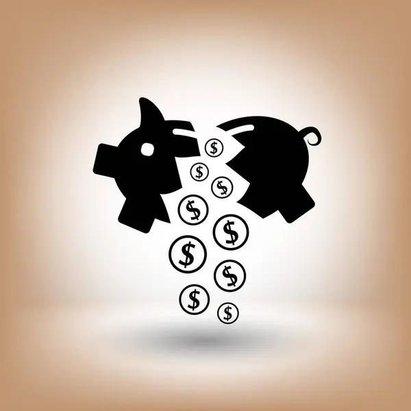 Pictograph dari ikon kotak uang - Stok Vektor