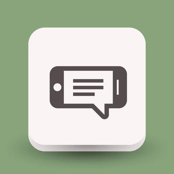 Piktogramm der Nachricht oder des Chats auf dem Smartphone — Stockvektor