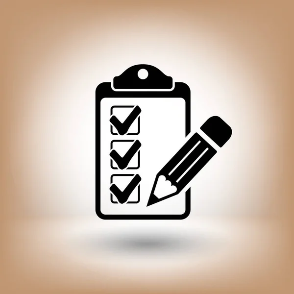 Checklist ícone simples — Vetor de Stock