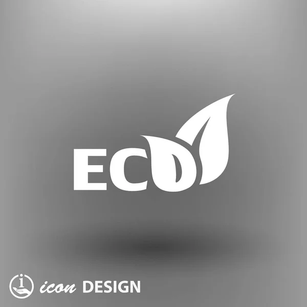 葉と eco の絵文字 — ストックベクタ