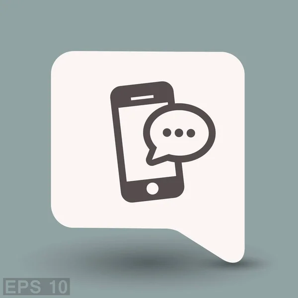 Pictografía de mensaje o chat en smartphone — Archivo Imágenes Vectoriales