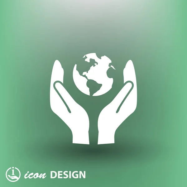 Globe in hands icon — Stock Vector