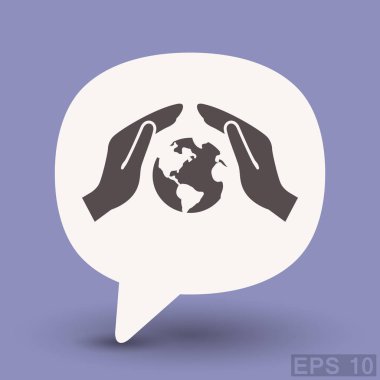 Ellerin simgesinde Küre  