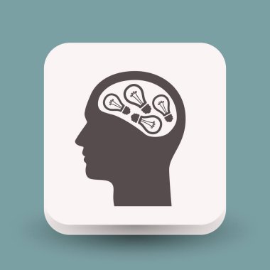 Ekibimizi ampul ve kafa kavramı simgesinin