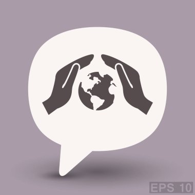 Ellerin simgesinde Küre  