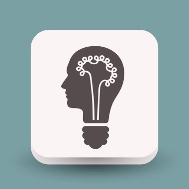 ampul ve kafa simgesi