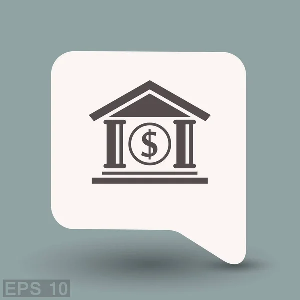 Pictogramme simple de la banque — Image vectorielle