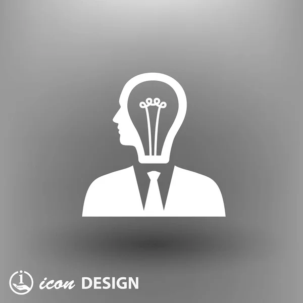 Icône ampoule et tête — Image vectorielle