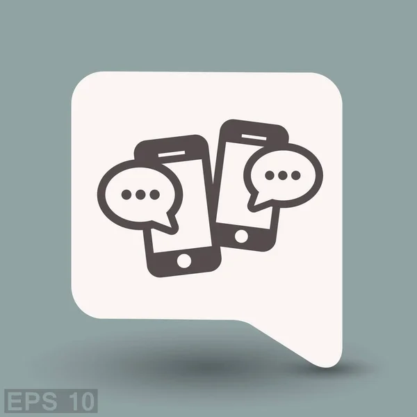 Pictograph van bericht of chat op smartphone — Stockvector