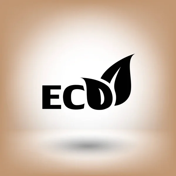 Pictograph van eco met bladeren — Stockvector
