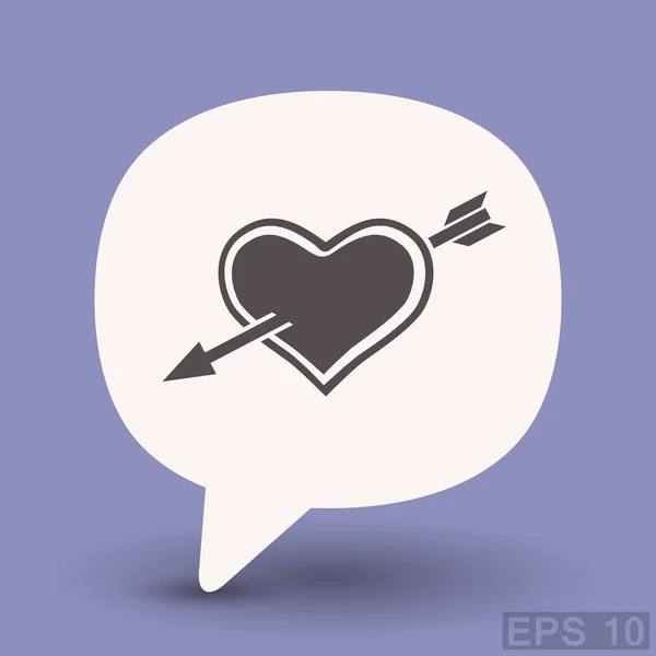 Pictograph van hart met pijl — Stockvector