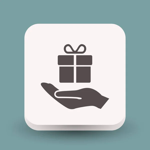 Geschenk box aan kant pictogram — Stockvector