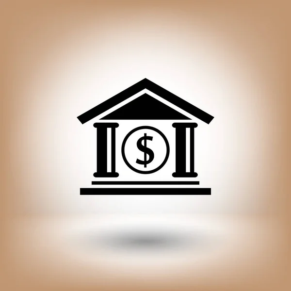 Pictograma simples de banco — Vetor de Stock