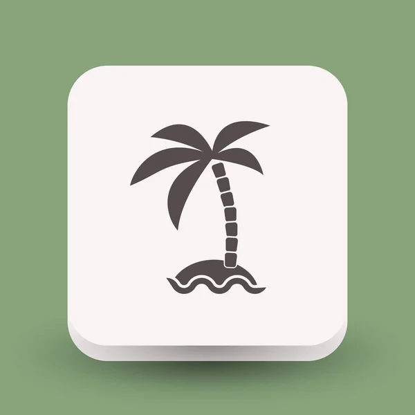 Piktographie der Insel mit Palme — Stockvektor