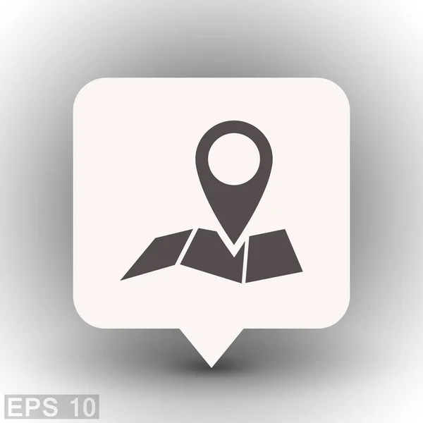 Pin en el icono de mapa — Archivo Imágenes Vectoriales