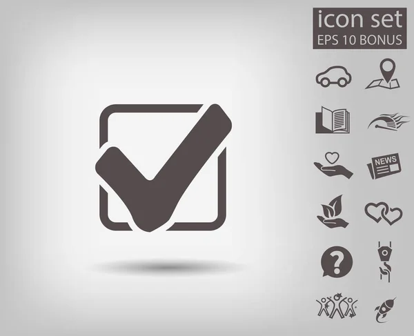 Ikona zaškrtnutí ikony — Stockový vektor
