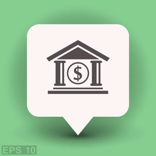 Pittogramma dell'icona della banca — Vettoriale Stock