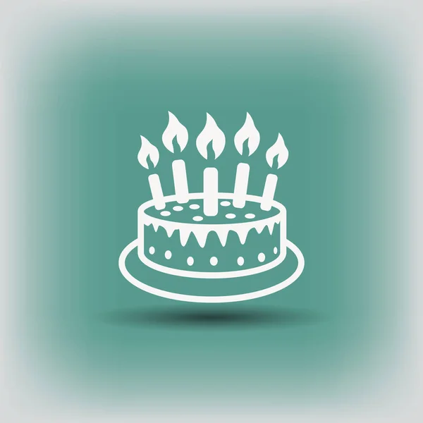 Торт значок зі свічками — стоковий вектор