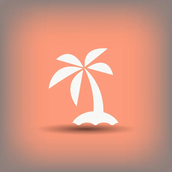 Pictografía de isla con palmera — Vector de stock