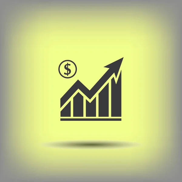 Pictograma de gráfico com seta — Vetor de Stock