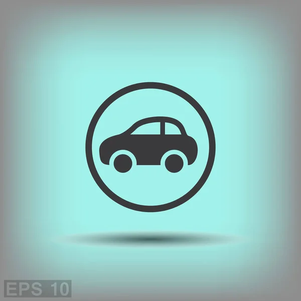 Car symbol in circle — Stock Vector