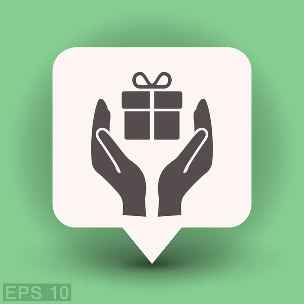 Pictografía del icono del regalo — Vector de stock