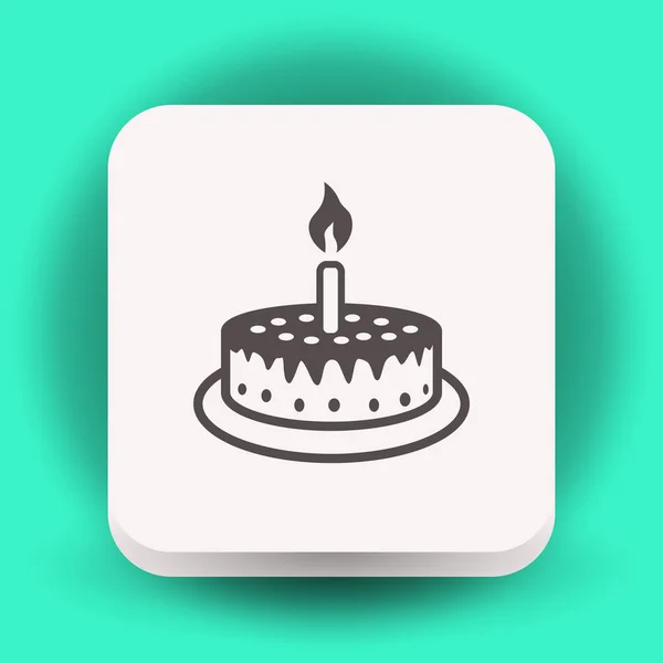 Икона торта со свечой — стоковый вектор