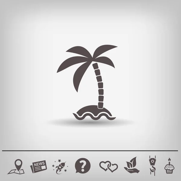 棕榈岛图标上 — 图库矢量图片