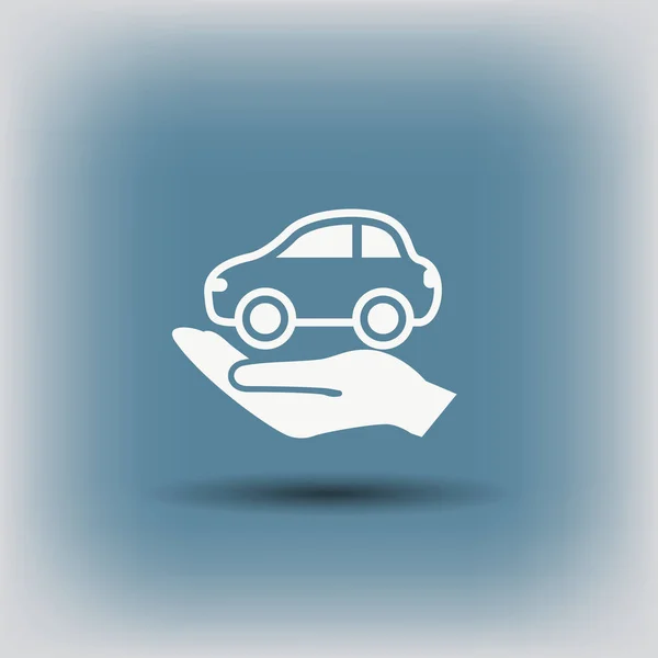 Symbole de voiture à la main — Image vectorielle