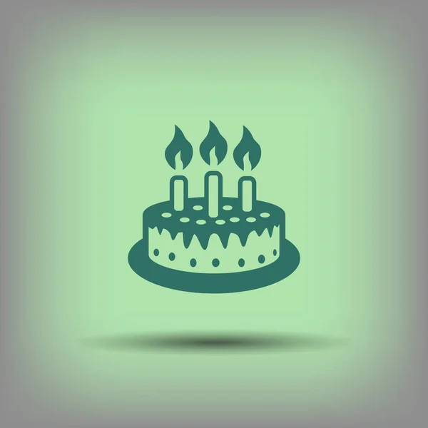 Ícone de bolo com velas — Vetor de Stock