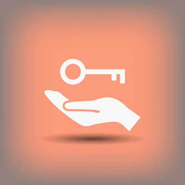 Pictograma da chave na mão — Vetor de Stock