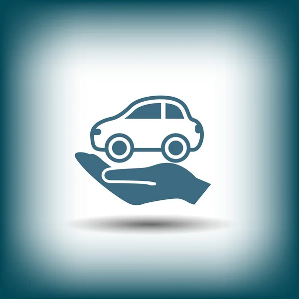 Symbole de voiture à la main — Image vectorielle