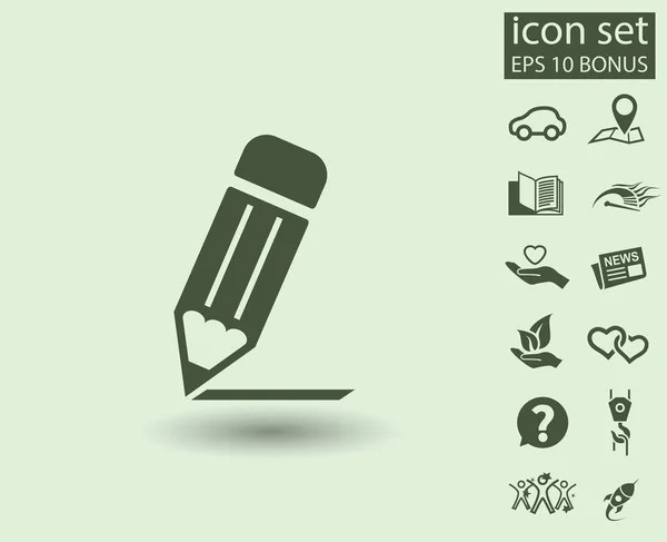 Lápiz nota icono simple — Vector de stock