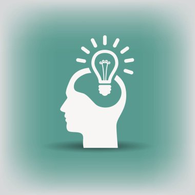 ampul ve kafa simgesi