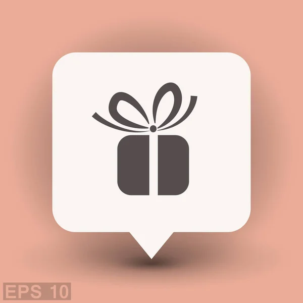 Pictograph of gift icon — Stock Vector