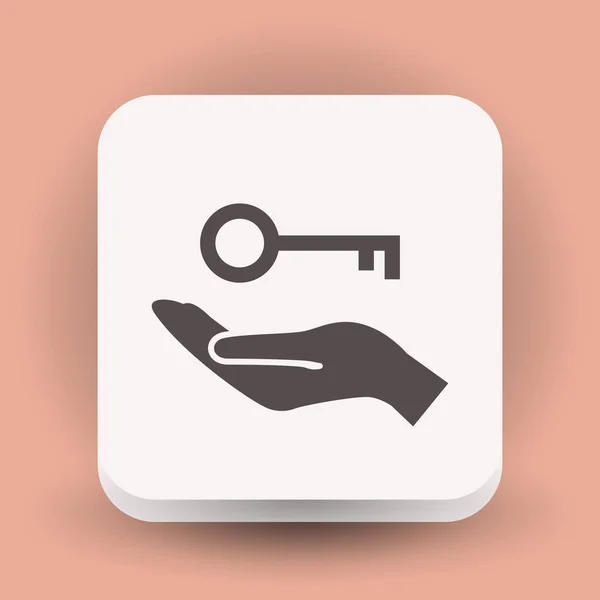 Piktogramm des Schlüssels in der Hand — Stockvektor