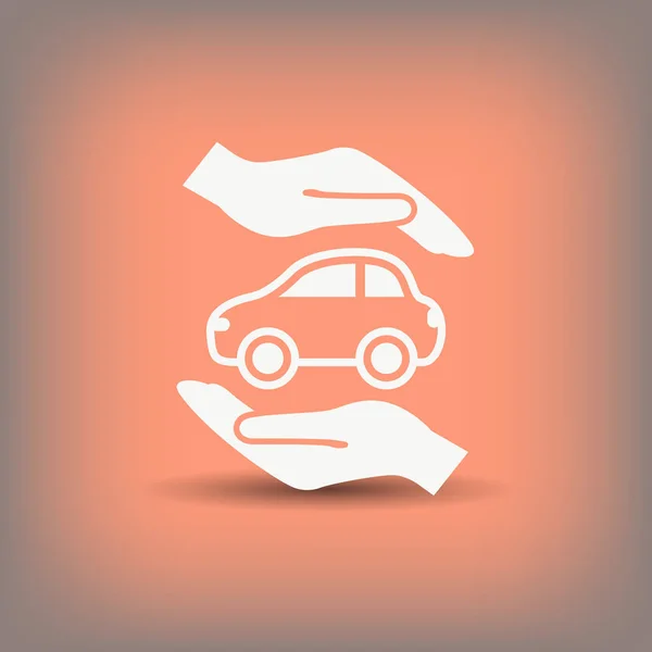 Car symbol in hands — Stock Vector