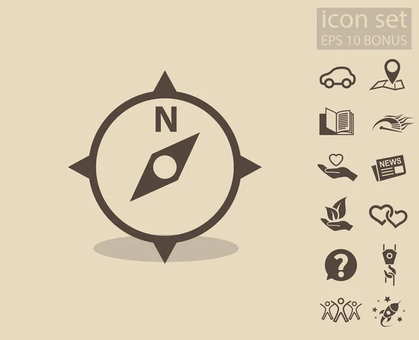 Ikona kompasu ikony — Stockový vektor