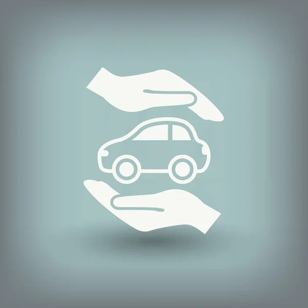 Car symbol in hands — Stock Vector