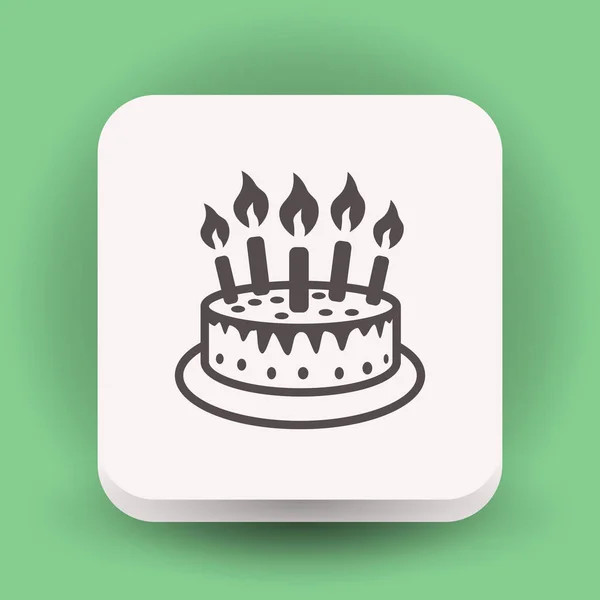 Icono de pastel con velas — Vector de stock