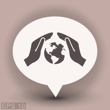 İletişim web simgesi, kabarcık küre ile