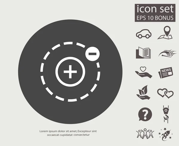 Pictograph atom ikon — Stock Vector