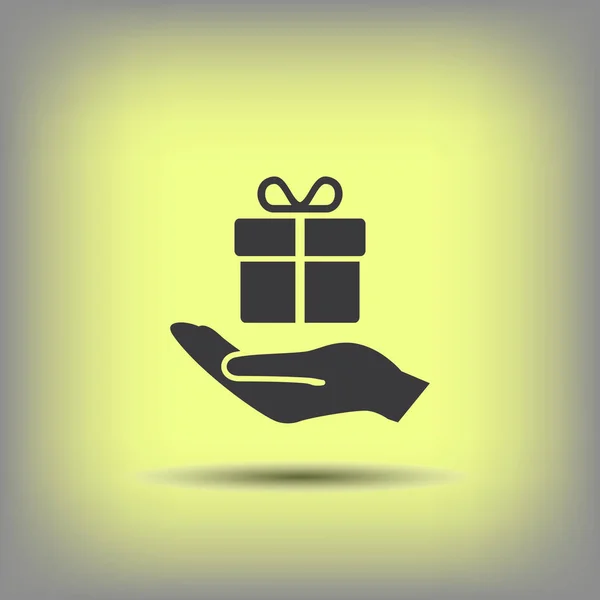 Piktogramm des Geschenks zur Hand — Stockvektor