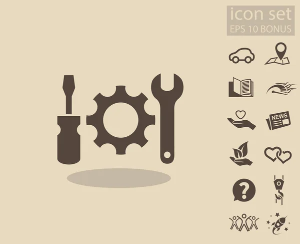 Ikony Symbols ikona koła zębate — Wektor stockowy
