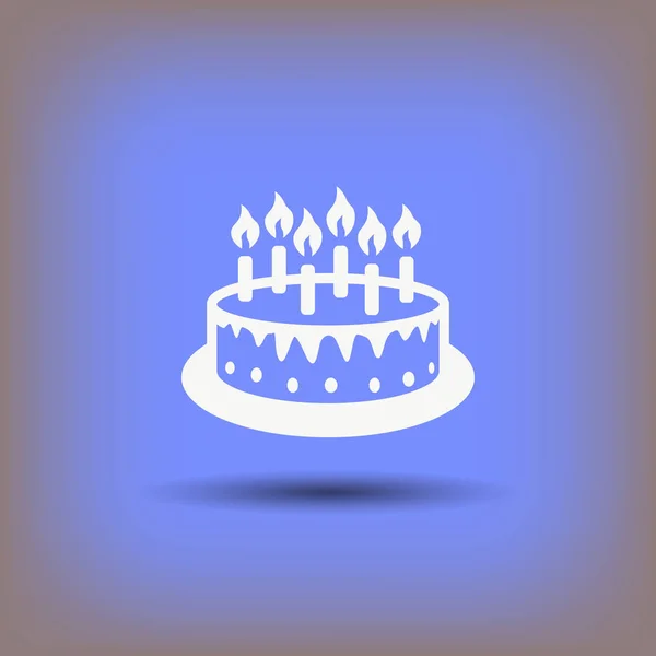 Icona della torta con candele — Vettoriale Stock